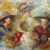 Ladies - Oil On Canvas Paintings - By Archil Bluashvili, Modern Painting Artist