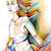 Wind Chime - Pastels Paintings - By Jorge Namerow, Nude Figure Painting Artist
